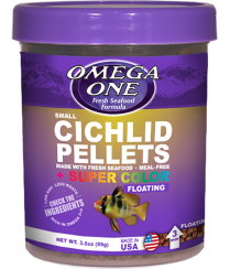Omega One Small Cichlid Pellets + Super Color Floating: 3.5 oz, 6.5 oz