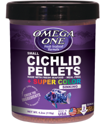 Omega One Small Cichlid Pellets + Super Color Sinking: 119g, 460g