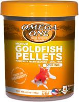 Omega One Medium Goldfish Pellets Sinking: 4.2oz, 8oz