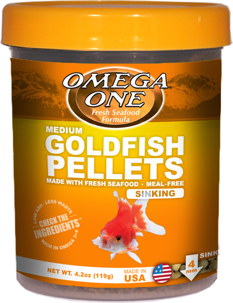 Omega One Medium Goldfish Pellets Sinking: 4.2oz, 8oz