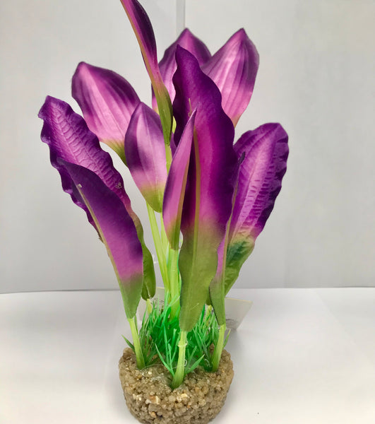 Aqua-Fit Silk Plant with Gravel Base Purple