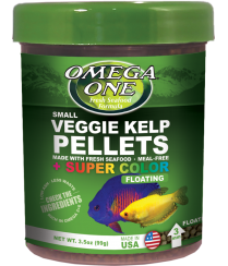 Omega One Small Veggie Kelp Pellets Floating +Super Color: 3.5oz, 6.5oz